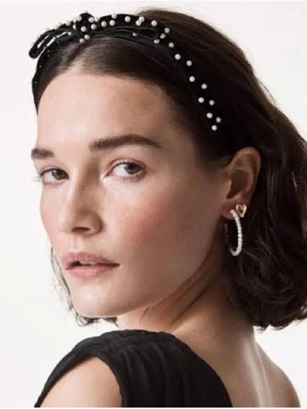 Lele Sadoughi Pearl Jet Bardot Ribbon Headband - NWT